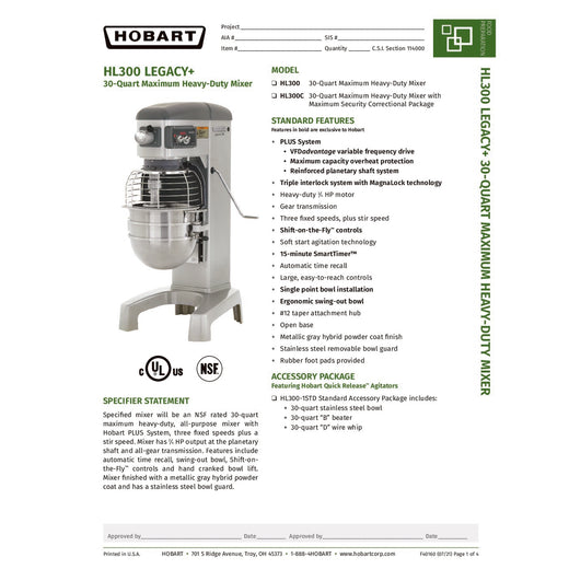 Spec Sheet