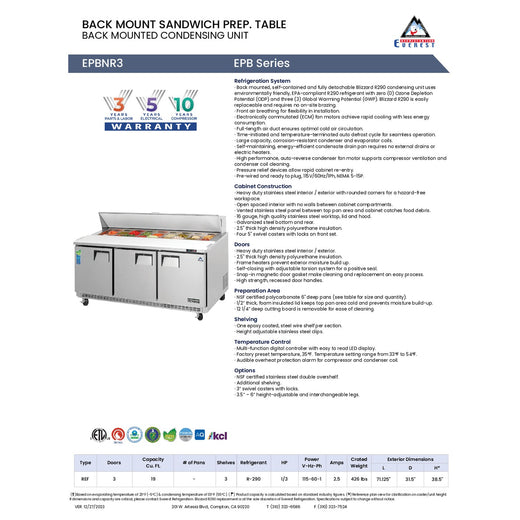Spec Sheet