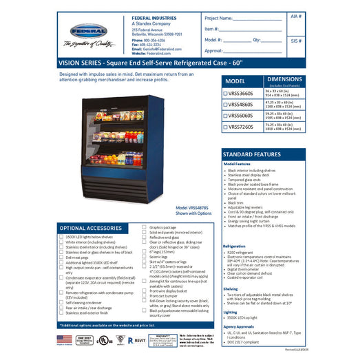 VRSS6060S Spec Sheet