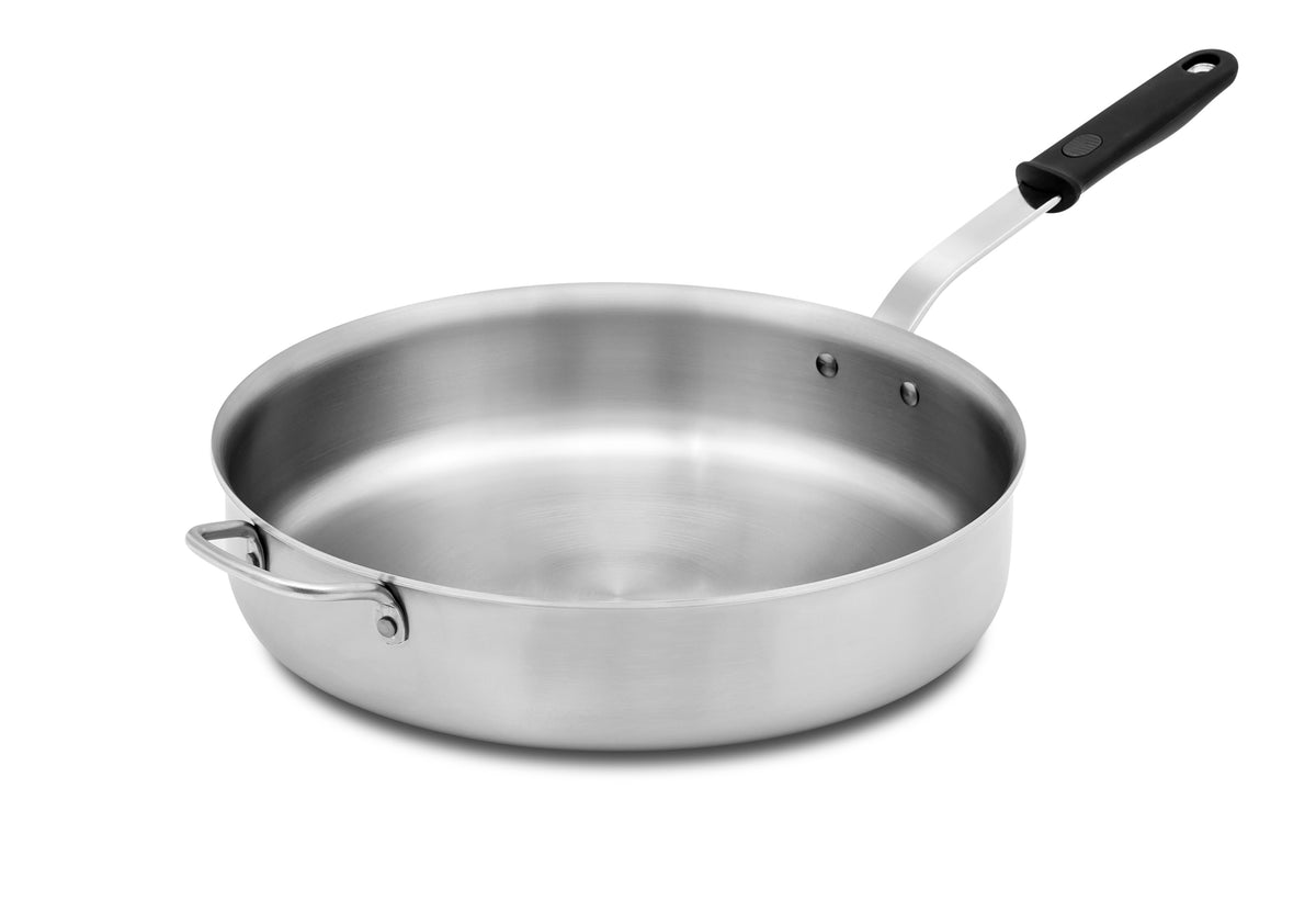 Vollrath 702120 Tribute 3-Ply Sauté Pan, 2 Quart, 8" Dia., Stainless Steel & Aluminum, Riveted Handle
