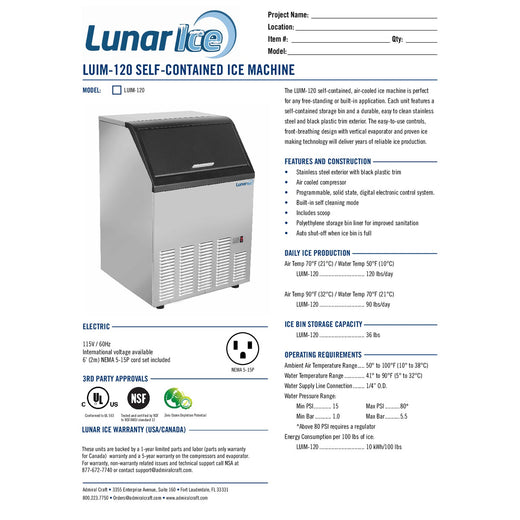 LUIM-120 Spec Sheet