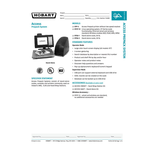 Spec Sheet