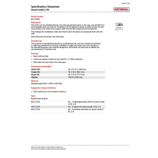 Spec Sheet