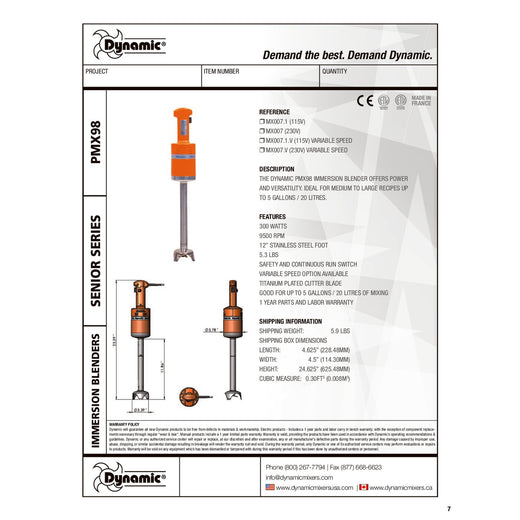Spec Sheet