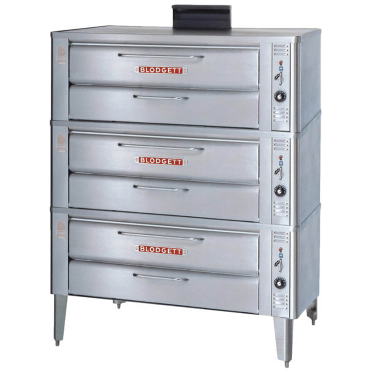 Blodgett 911P-TPL triple stack pizza deck oven, front view