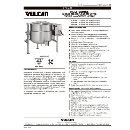 Spec Sheet