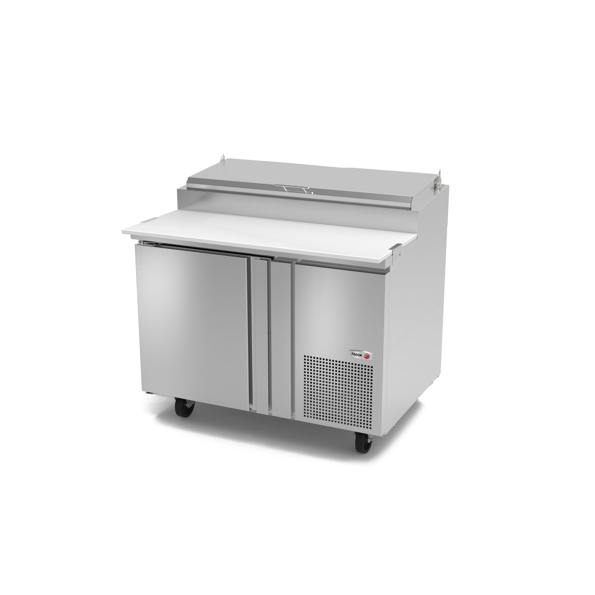 Fagor FPT-46 46" 1-Section Refrigerated Pizza Prep Table w/ 1 Door, (6) 1/3 Size Pans