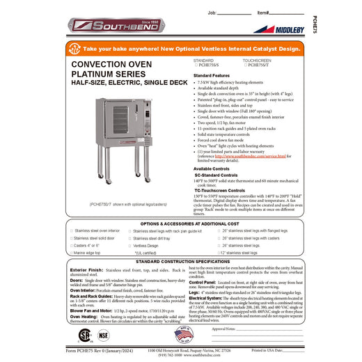 Product Family Spec Sheet