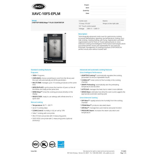 Spec Sheet