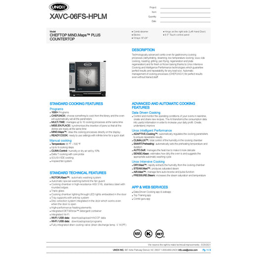 Spec Sheet