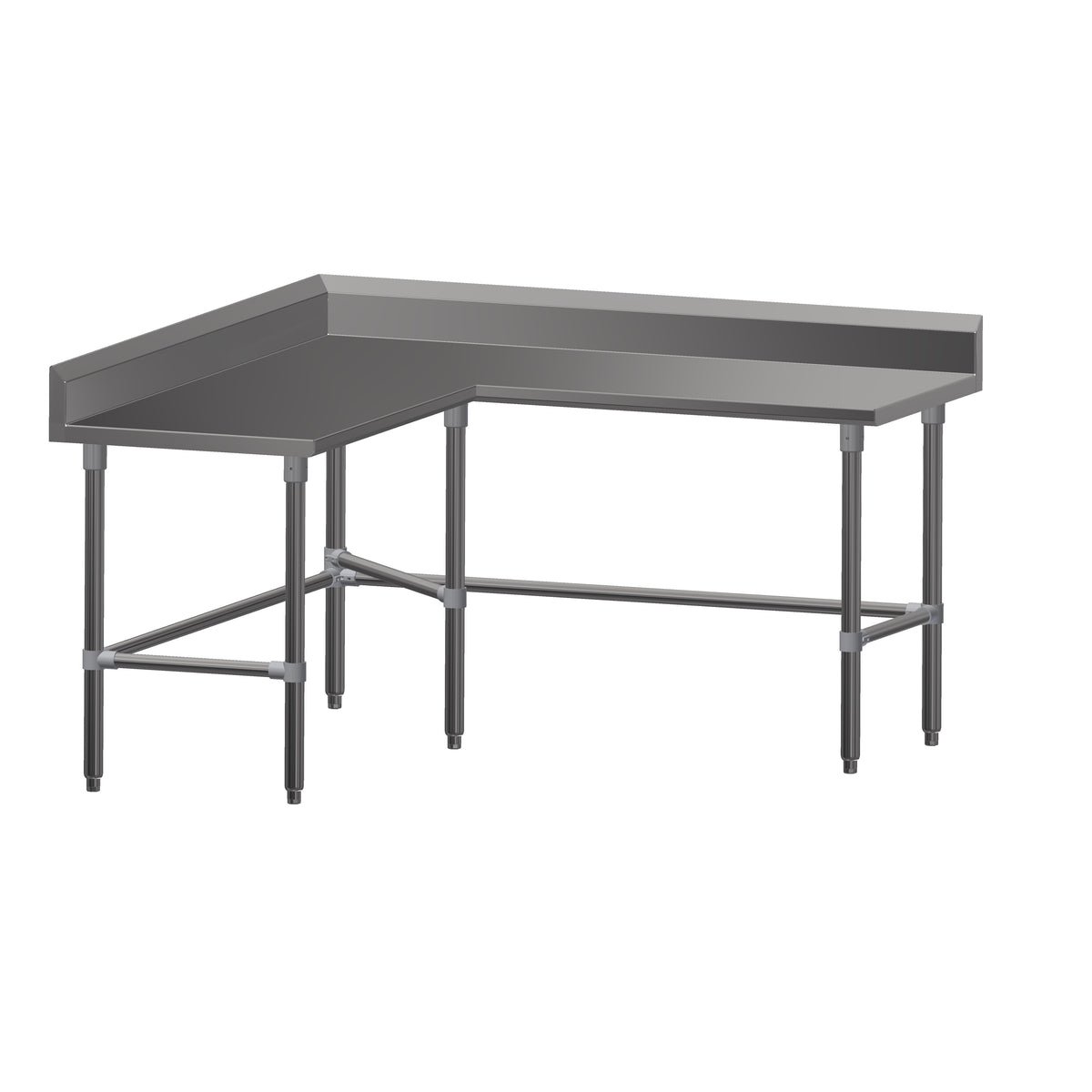 John Boos ST4R5-L3060SBK L Shaped Work Tables, 60" x 60" x 30" - 14 gauge