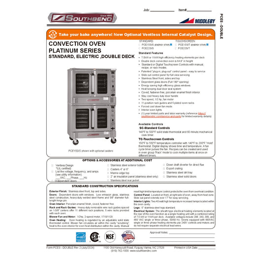 Product Family Spec Sheet
