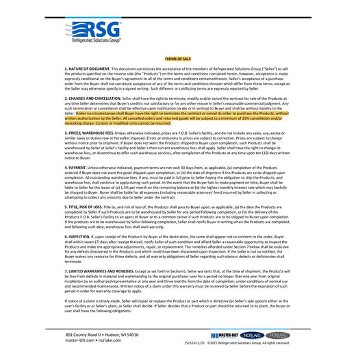 RSG Terms of Sale