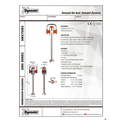 Spec Sheet