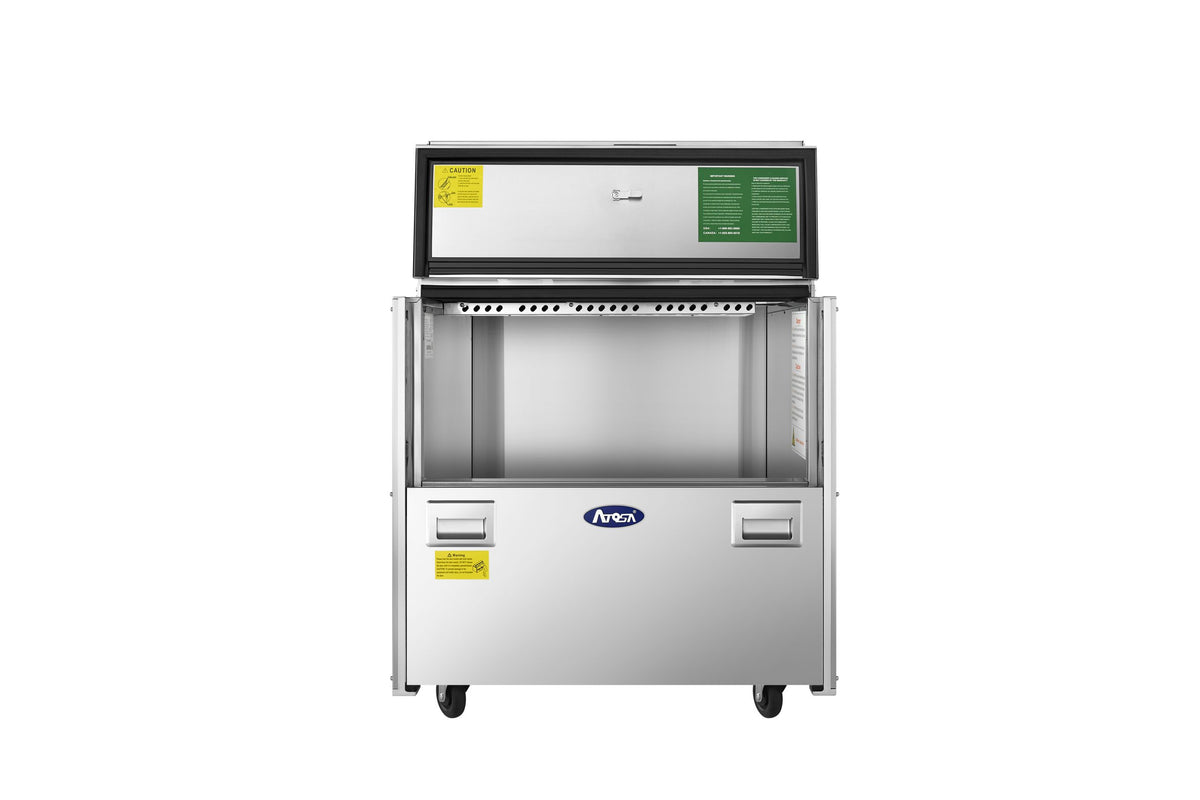 Atosa AMC-3401 milk cooler, front view with the door open