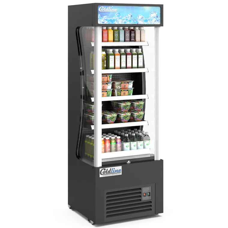 Coldline AOC-28-B 28" Black Open Air Refrigerated Display Merchandiser