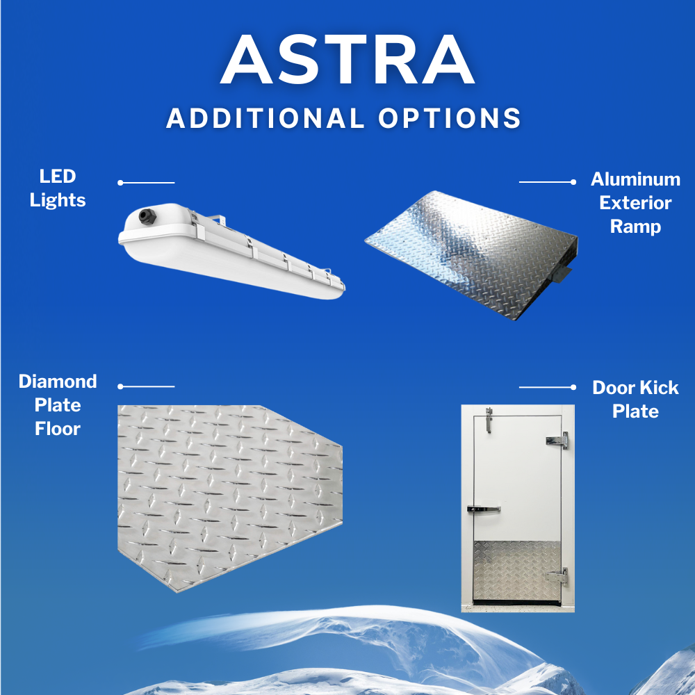Astra 5 x 8 Walk-In Cooler with Floor and Remote Refrigeration CWF5X8- Astra 5 x 8 Walk-In Cooler with Floor and Remote Refrigeration CWF5X8-