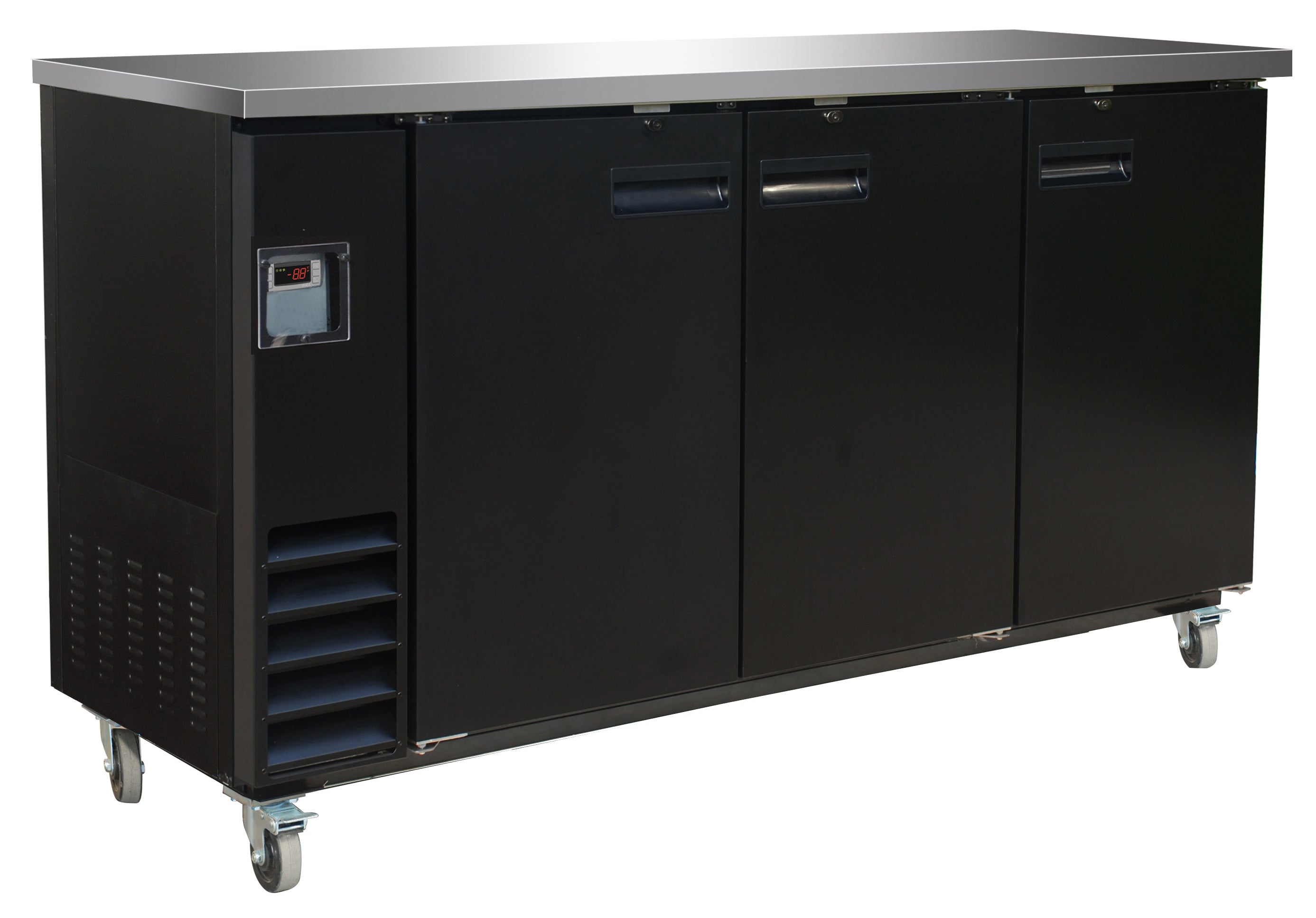 Serv-Ware BB4-24-HC 73" Black Show Depth Back Bar Cooler