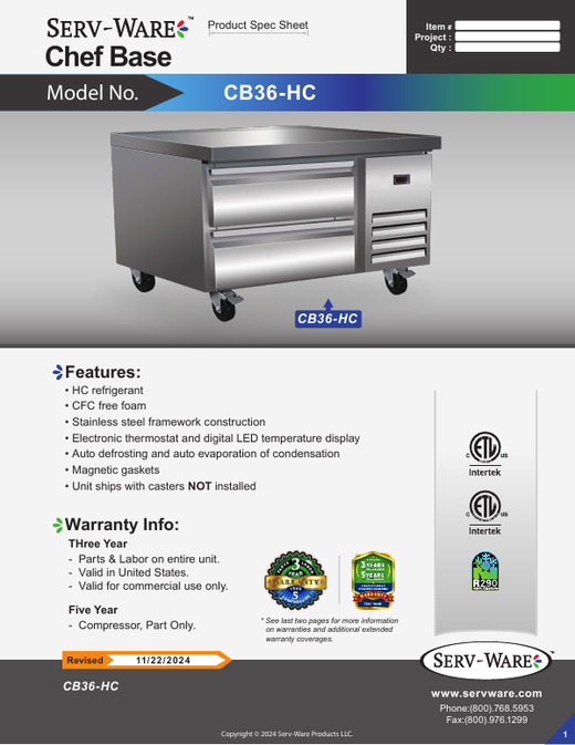 Spec Sheet
