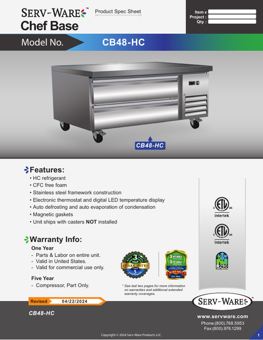Spec Sheet