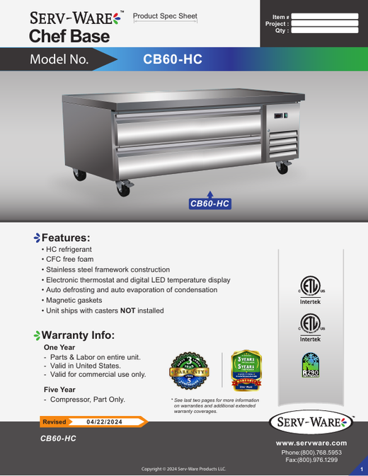 Spec Sheet
