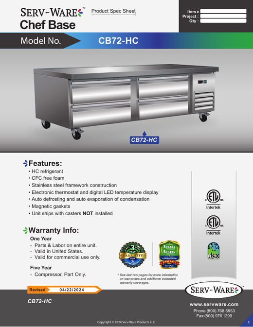 Spec Sheet