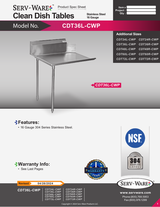 Spec Sheet