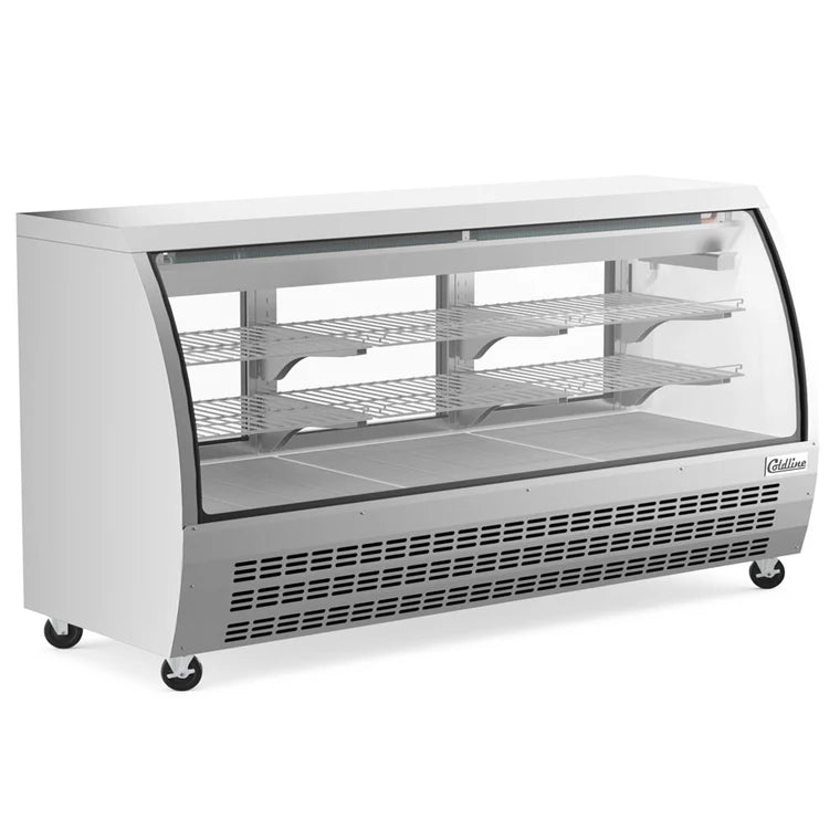 Coldline DC80-SS 80" Stainless Steel Curved Glass Refrigerated Deli Display Case