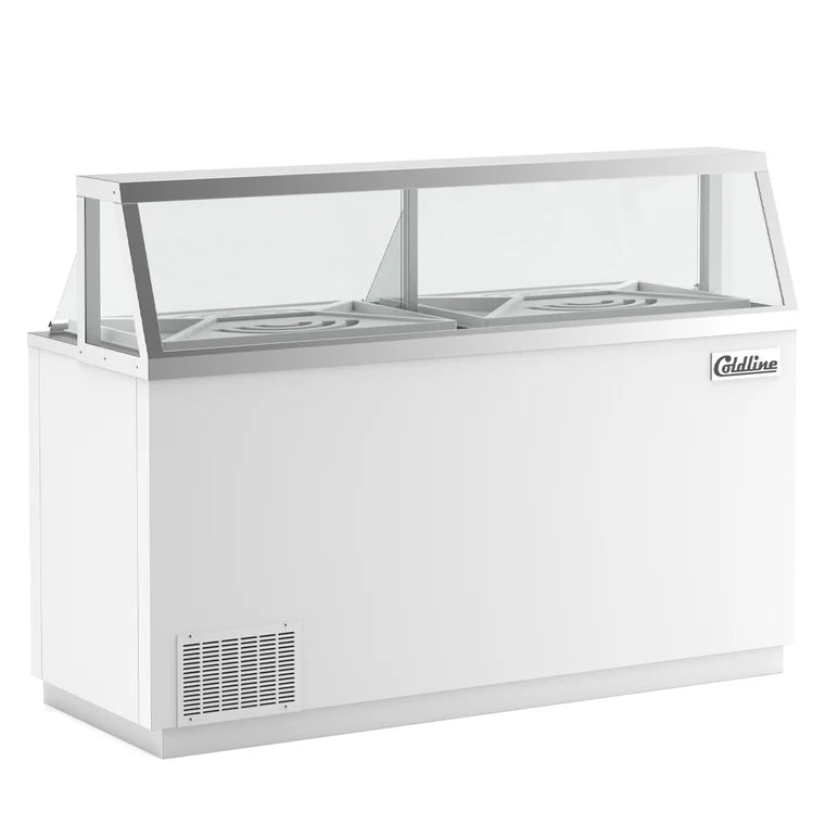 Coldline DIP-66 68" Ice Cream Dipping Cabinet Freezer | (12) Tub Capacity