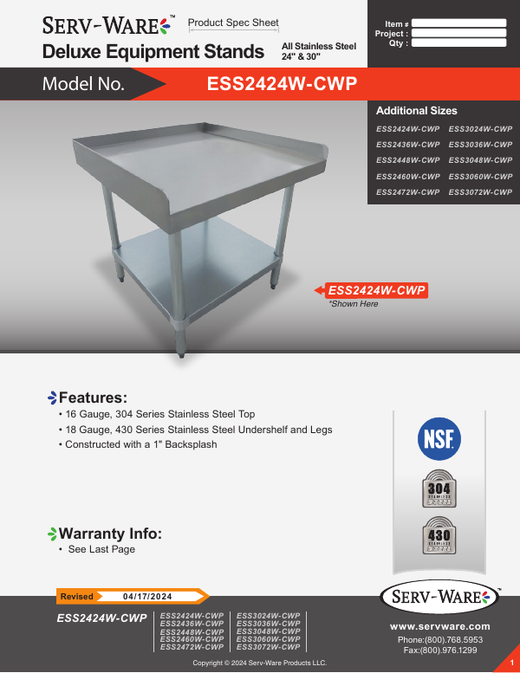 Spec Sheet