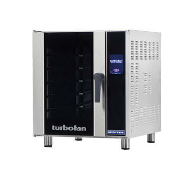 Moffat Turbofan E33T5 half-size touch screen electric convection oven, angled front view