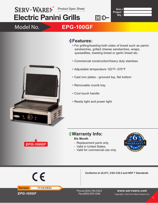 Spec Sheet