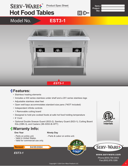 Spec Sheet