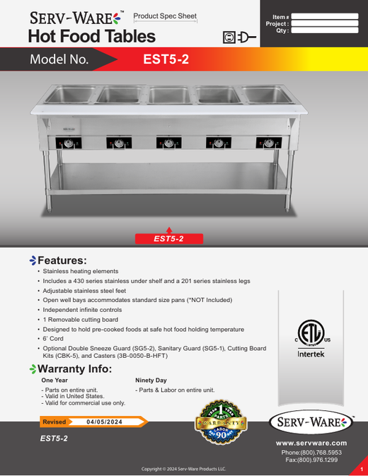 Spec Sheet
