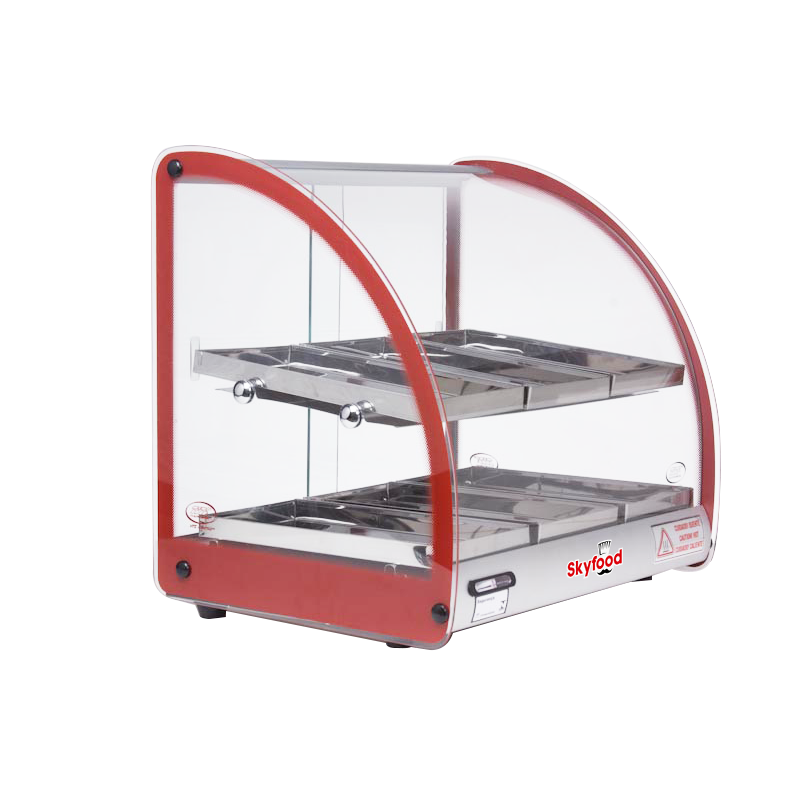 Skyfood FWD2-18R 18'' Food Warmer Display Case - Double Shelf - Red - UL