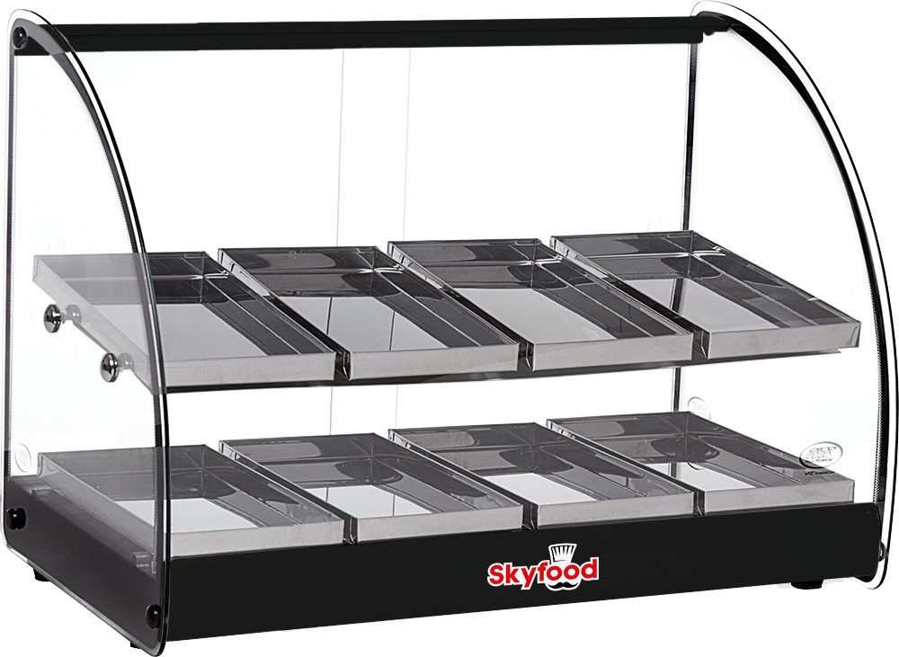 Skyfood FWD2-24BL 24'' Food Warmer Display Case - Double Shelf - Black - UL