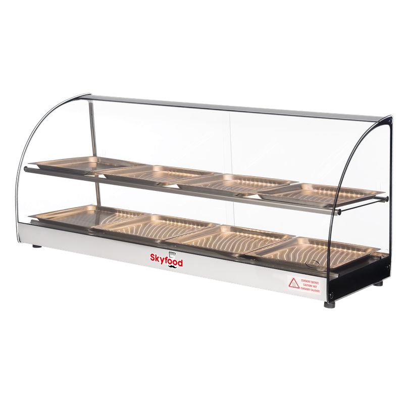 Skyfood FWD2-43-8P 43'' Food Warmer Display Case - Double Shelf 8 Pans - UL