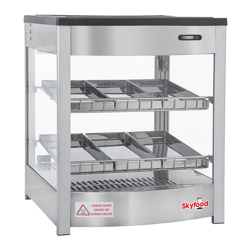 Skyfood FWD2S6P Food Warmer Display Case - Double Shelf 6 Pans - Steam Line