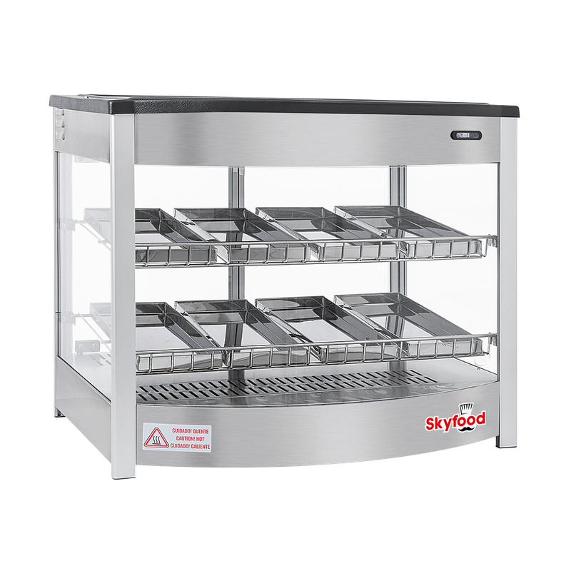 Skyfood FWD2S8P Food Warmer Display Case - Double Shelf 8 Pans - Steam Line