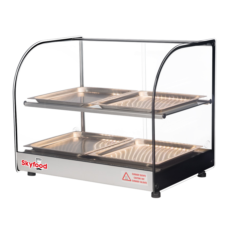 Skyfood FWDC2-22-4P 22'' Food Warmer Display Case - Double Shelf 4 Pans - UL