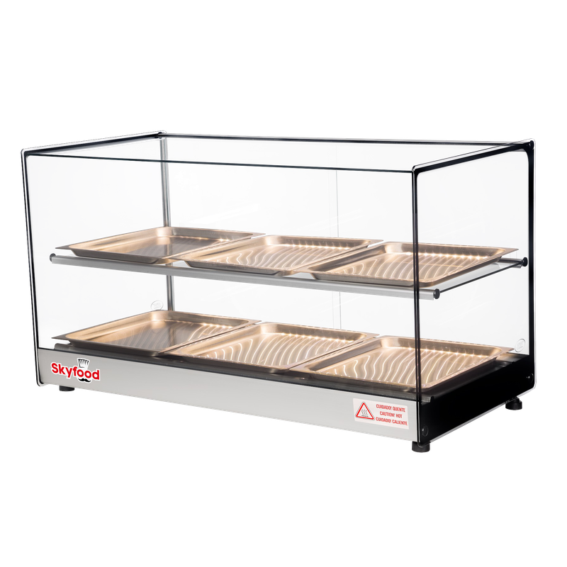 Skyfood FWDS2-33-6P 33'' Food Warmer Display Case - Double Shelf 6 Pans - UL