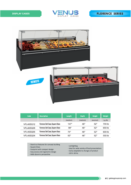 Atlantic Florence Deli Case Spec Sheet