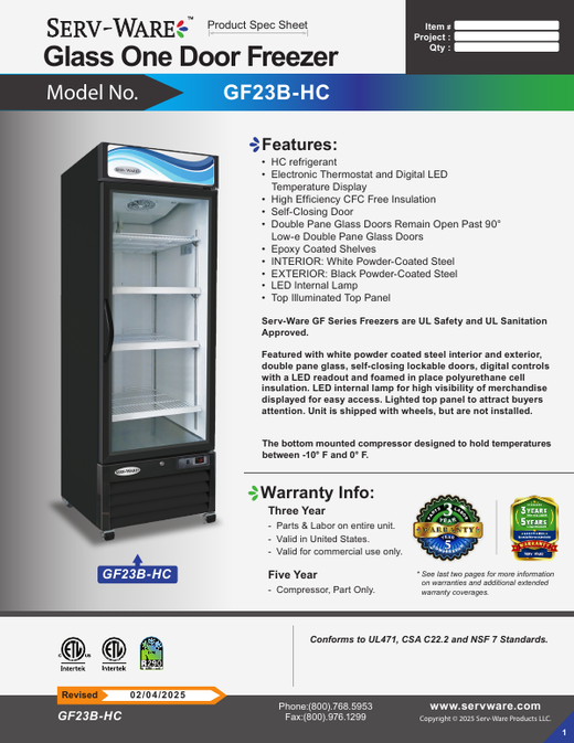 Spec Sheet