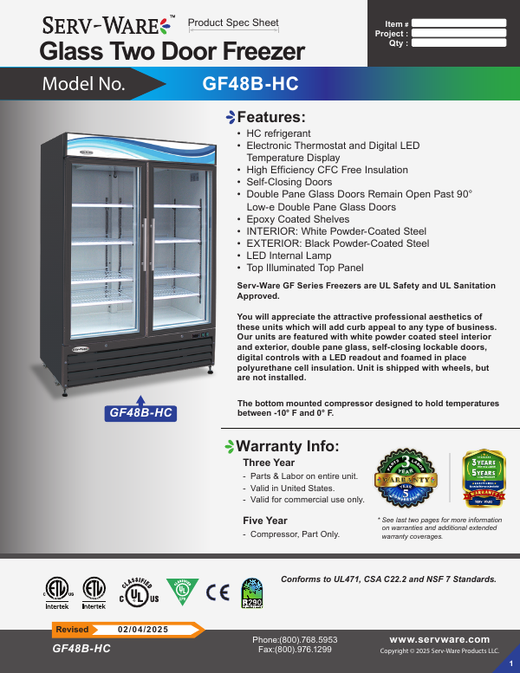 Spec Sheet