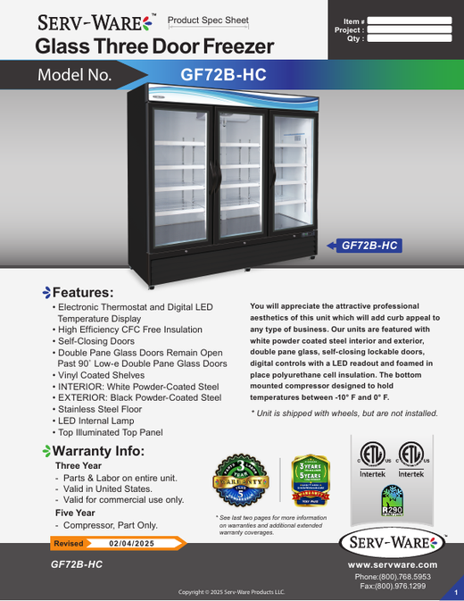 Spec Sheet