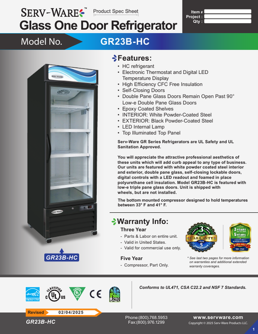 Spec Sheet