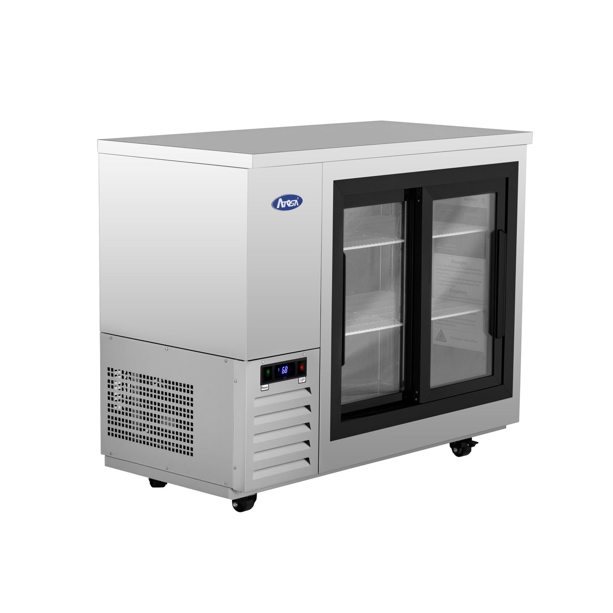 Atosa SBB48SGGRAUS1 – 48″ Shallow Depth Back Bar Cooler with Glass Sliding Doors
