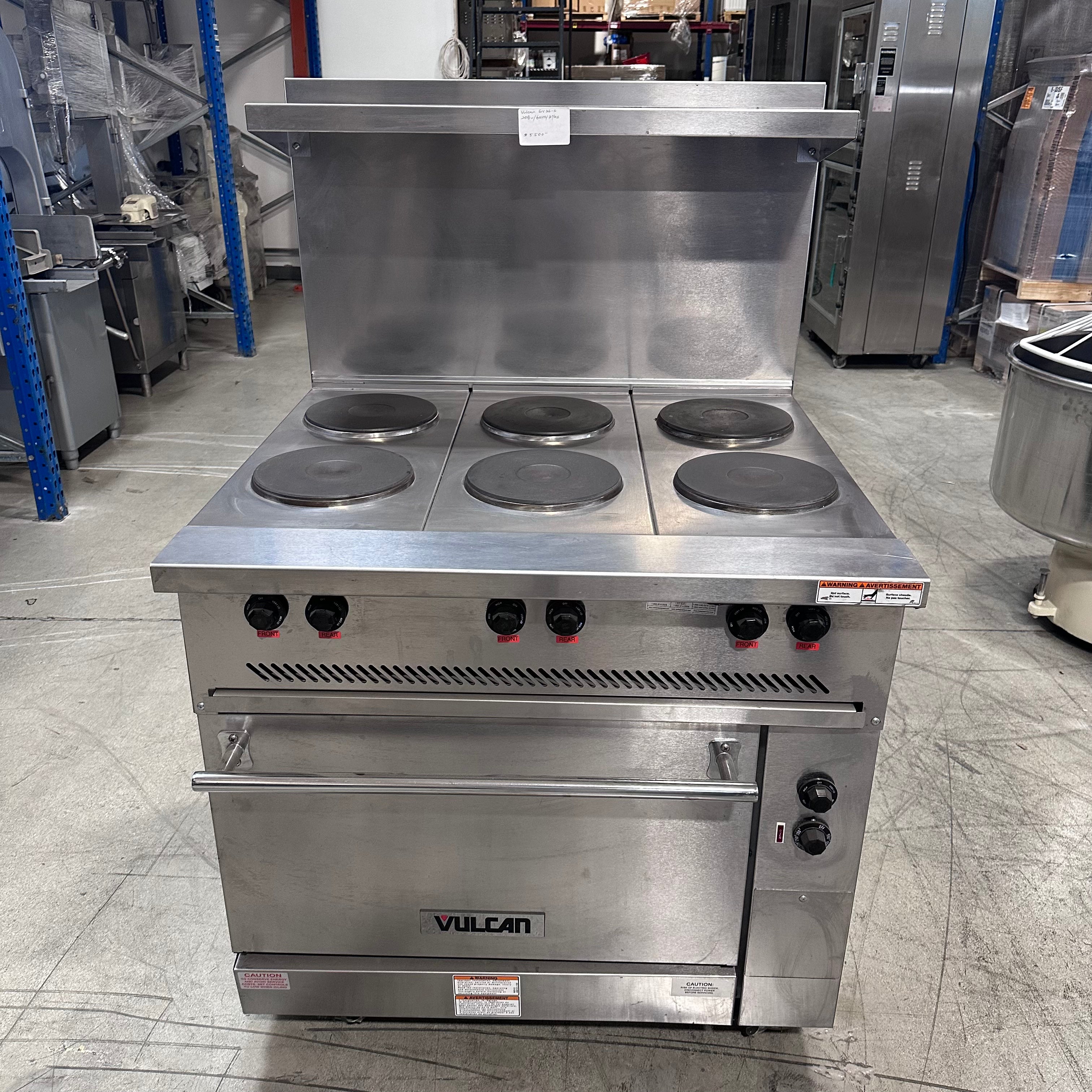 Vulcan EV36S-6FP240 36" EV Series Electric Range w/ (6) French Hot Plates, 240v/1ph/3ph