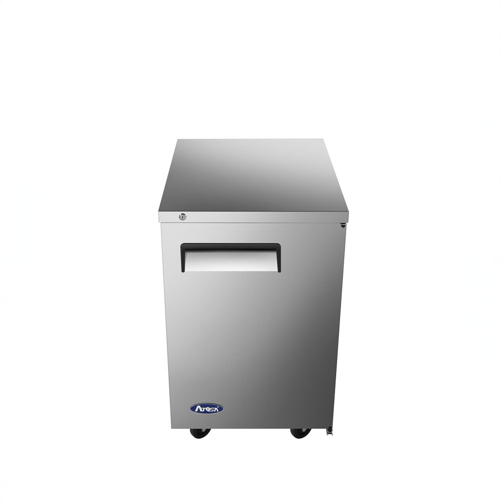 Atosa MBB23GR back bar cooler, elevated front view showing the top