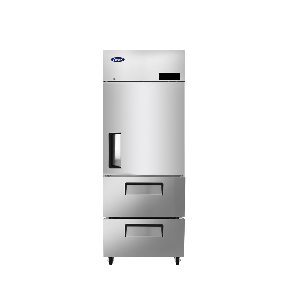 Atosa MBF8022GR – Top Mount Reach-In 1 Section Refrigerator Top Door Bottom Drawers